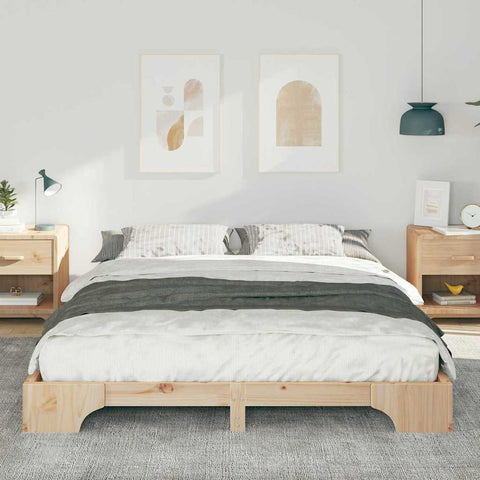 vidaXL Floor Bed Frame with Storage Brown 160 x 210 cm Wood