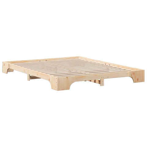 vidaXL Floor Bed Frame with Storage Brown 160 x 210 cm Wood