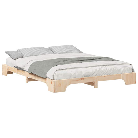 vidaXL Floor Bed Frame with Storage Brown 160 x 210 cm Wood
