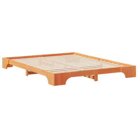 vidaXL Floor Bed Frame with Storage Brown 160 x 210 cm Solid wood