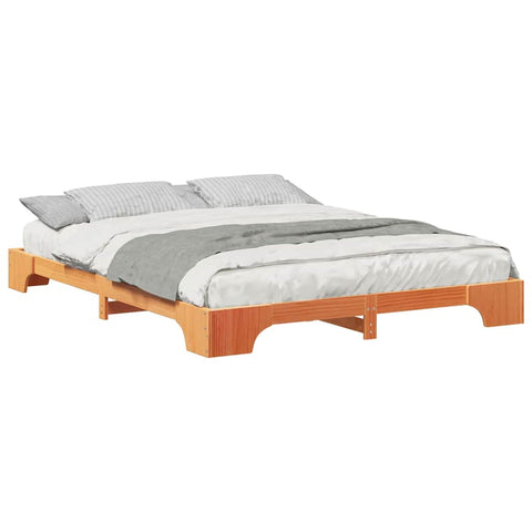 vidaXL Floor Bed Frame with Storage Brown 160 x 210 cm Solid wood