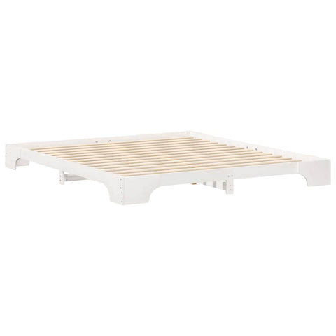 vidaXL Floor Bed Frame White 180 x 210 cm Solid pine wood