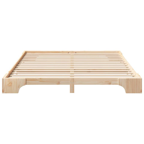 vidaXL Floor Bed Frame with Storage Brown 200 x 210 cm Solid pine wood