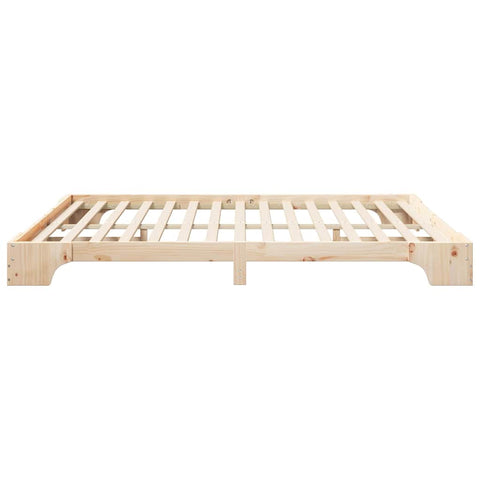 vidaXL Floor Bed Frame with Storage Brown 200 x 210 cm Solid pine wood