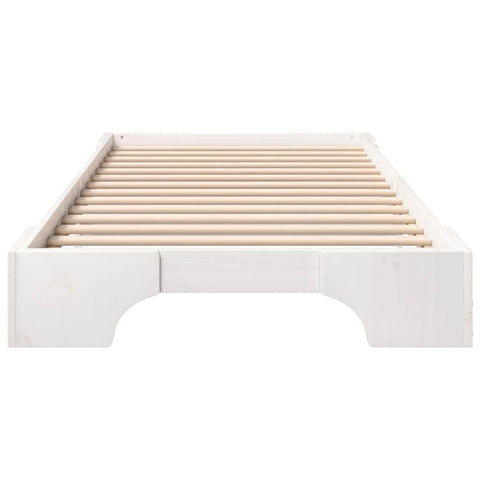 vidaXL Floor Bed Frame with Storage White 80 x 220 cm Wood