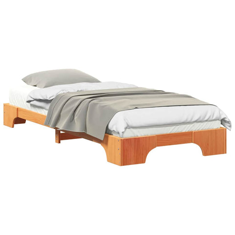 vidaXL Floor Bed Frame with Storage Brown 80 x 220 cm Wood