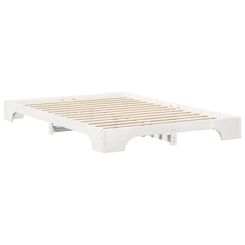 vidaXL Floor Bed Frame with Storage White 140 x 220 cm Solid pine wood