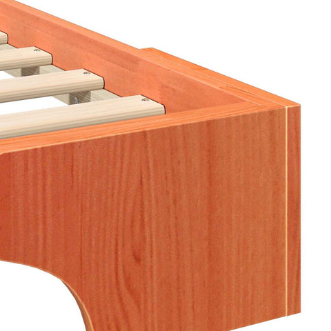 vidaXL Floor Bed Frame with Storage Brown 140 x 220 cm Solid pine wood