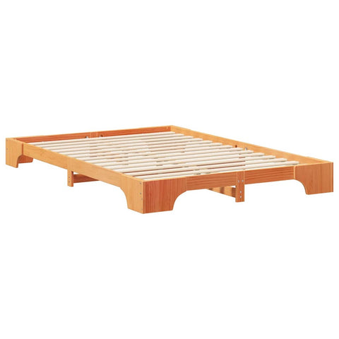vidaXL Floor Bed Frame with Storage Brown 140 x 220 cm Solid pine wood