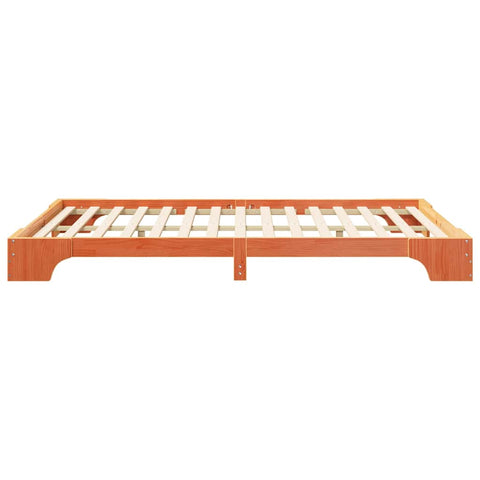 vidaXL Floor Bed Frame with Storage Brown 140 x 220 cm Solid pine wood