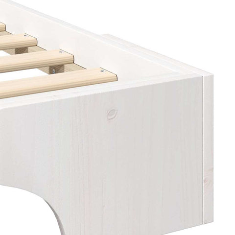 vidaXL Floor Bed Frame with Storage White 160 x 220 cm Solid pine wood