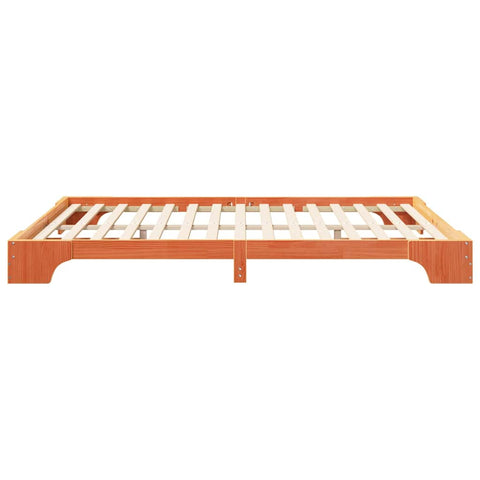 vidaXL Floor Bed Frame with Storage Brown 160 x 220 cm Solid pine wood