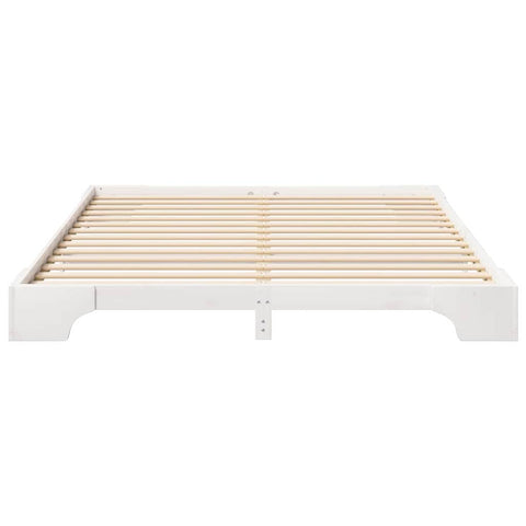 vidaXL Floor Bed Frame with Storage White 180 x 220 cm Solid pine wood