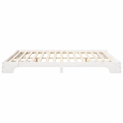 vidaXL Floor Bed Frame with Storage White 180 x 220 cm Solid pine wood