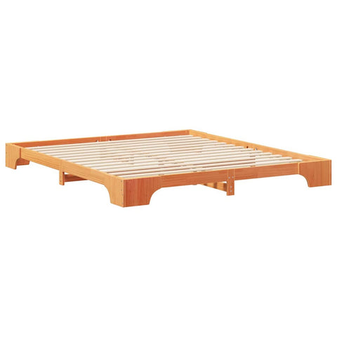 vidaXL Floor Bed Frame with Storage Brown 180 x 220 cm Solid pine wood