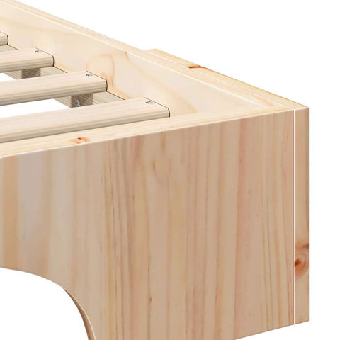 vidaXL Floor Bed Frame with Storage Brown 200 x 220 cm Solid pine wood