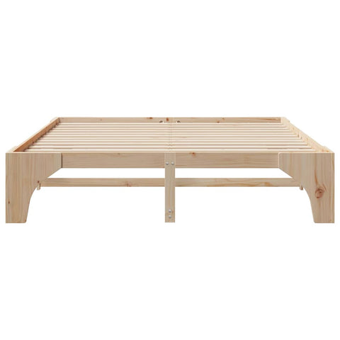 vidaXL Floor Bed Frame with Storage Brown 200 x 200 cm Solid pine wood