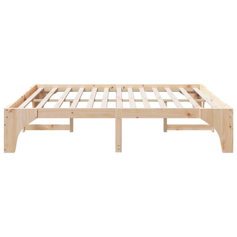 vidaXL Floor Bed Frame with Storage Brown 200 x 200 cm Solid pine wood