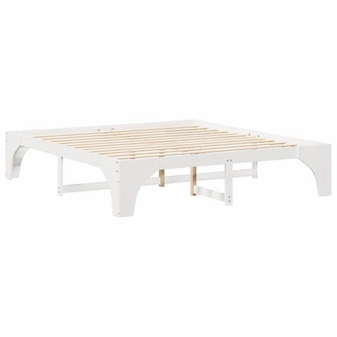 vidaXL Floor Bed Frame with Storage White 180 x 200 cm Solid pine wood