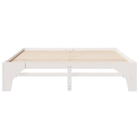 vidaXL Floor Bed Frame with Storage White 180 x 200 cm Solid pine wood