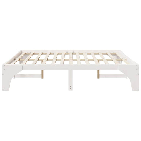 vidaXL Floor Bed Frame with Storage White 180 x 200 cm Solid pine wood