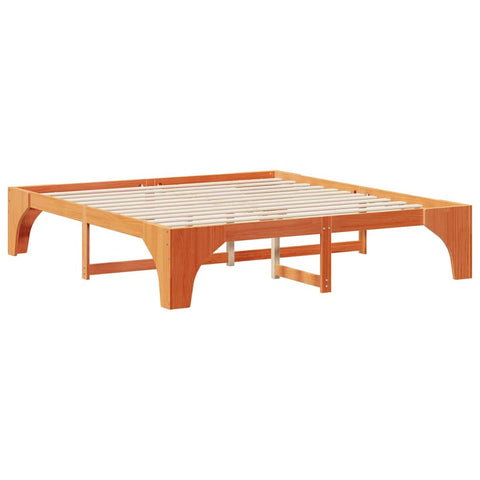 vidaXL Floor Bed Frame with Storage Brown 180 x 200 cm Solid pine wood