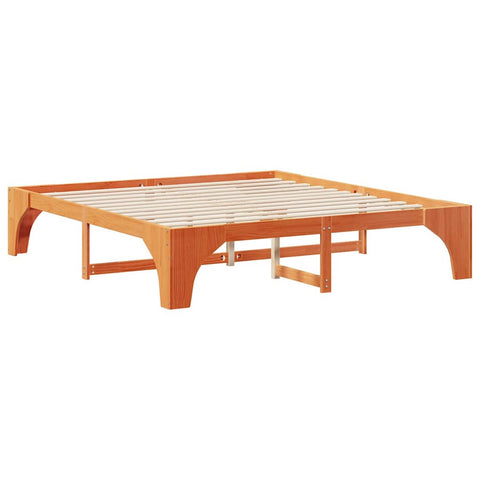 vidaXL Floor Bed Frame with Storage Brown 180 x 200 cm Solid pine wood