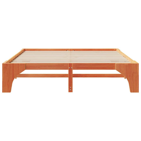 vidaXL Floor Bed Frame with Storage Brown 180 x 200 cm Solid pine wood