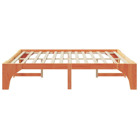 vidaXL Floor Bed Frame with Storage Brown 180 x 200 cm Solid pine wood