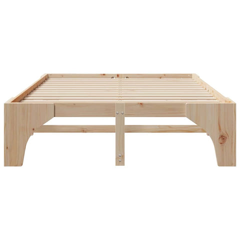 vidaXL Floor Bed Frame with Storage Brown 150 x 200 cm Solid pine wood
