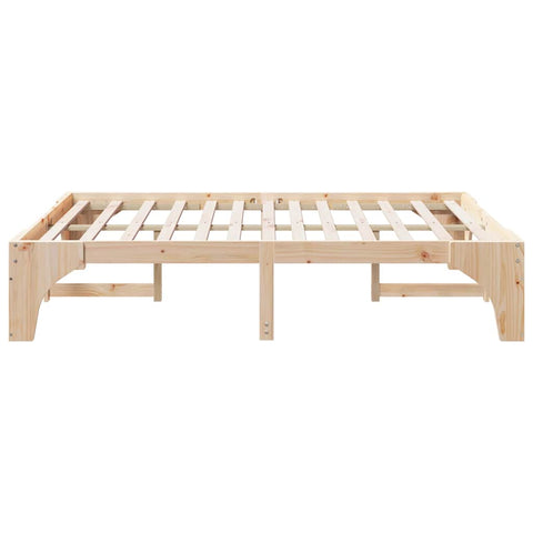 vidaXL Floor Bed Frame with Storage Brown 150 x 200 cm Solid pine wood