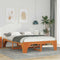 vidaXL Floor Bed Frame with Storage Brown 140 x 200 cm Solid pine wood