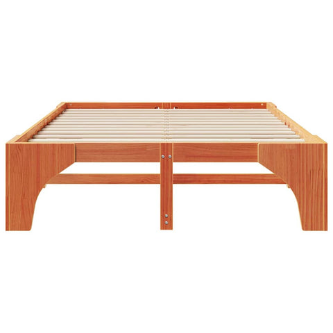 vidaXL Floor Bed Frame with Storage Brown 140 x 200 cm Solid pine wood