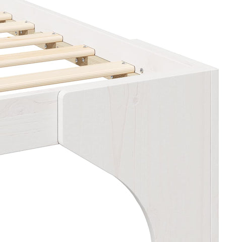 vidaXL Floor Bed Frame White 140 x 190 cm Solid pine wood