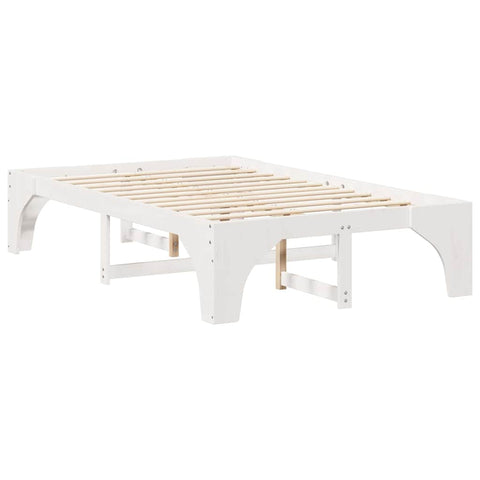 vidaXL Floor Bed Frame White 140 x 190 cm Solid pine wood