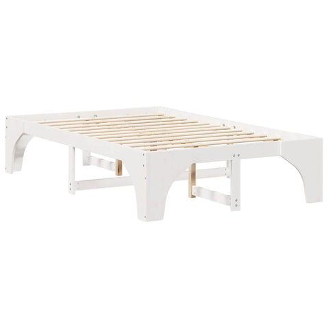 vidaXL Floor Bed Frame White 140 x 190 cm Solid pine wood