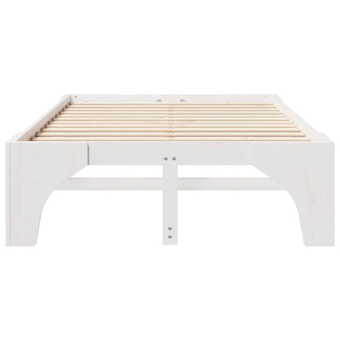 vidaXL Floor Bed Frame White 140 x 190 cm Solid pine wood