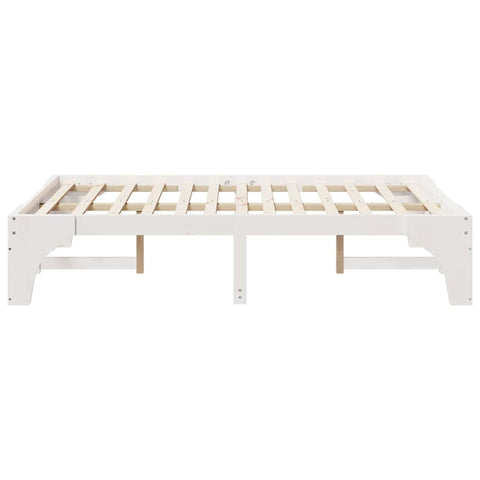 vidaXL Floor Bed Frame White 140 x 190 cm Solid pine wood
