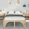 vidaXL Floor Bed Frame with Storage Brown 135 x 190 cm Pine wood