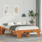 vidaXL Floor Bed Frame with Storage Brown 120 x 190 cm Solid pine wood