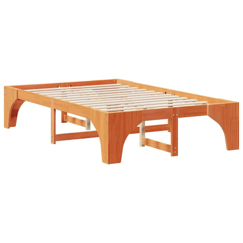 vidaXL Floor Bed Frame with Storage Brown 120 x 190 cm Solid pine wood