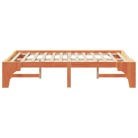 vidaXL Floor Bed Frame with Storage Brown 120 x 190 cm Solid pine wood