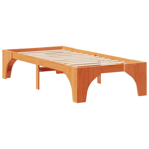 vidaXL Floor Bed Frame with Storage Brown 100 x 200 cm Solid pine wood