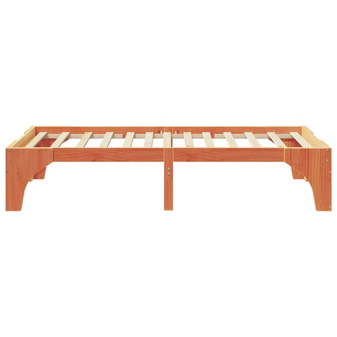 vidaXL Floor Bed Frame with Storage Brown 100 x 200 cm Solid pine wood