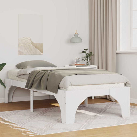vidaXL Floor Bed Frame with Storage White 80 x 200 cm Solid pine wood