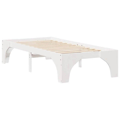 vidaXL Floor Bed Frame with Storage White 80 x 200 cm Solid pine wood