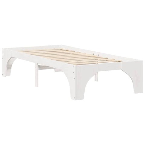 vidaXL Floor Bed Frame with Storage White 80 x 200 cm Solid pine wood