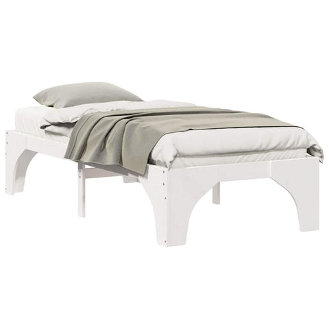 vidaXL Floor Bed Frame with Storage White 80 x 200 cm Solid pine wood