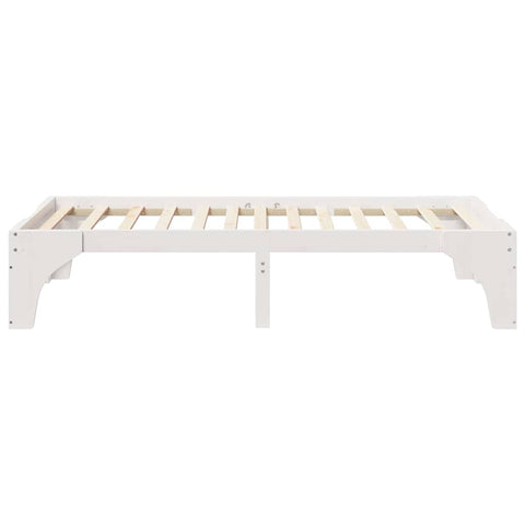 vidaXL Floor Bed Frame with Storage White 80 x 200 cm Solid pine wood