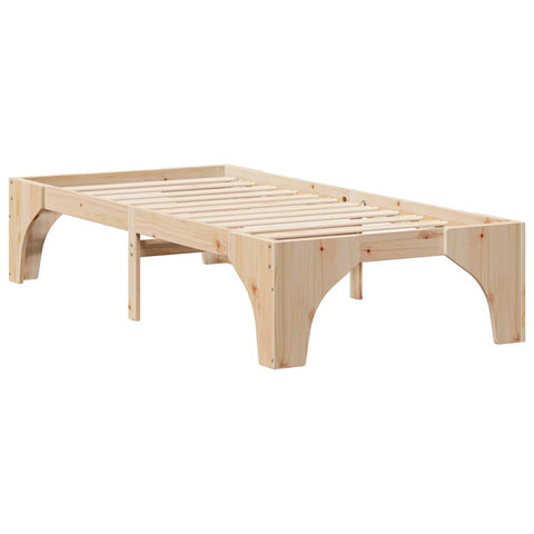 vidaXL Floor Bed Frame with Storage Brown 75 x 190 cm Solid pine wood
